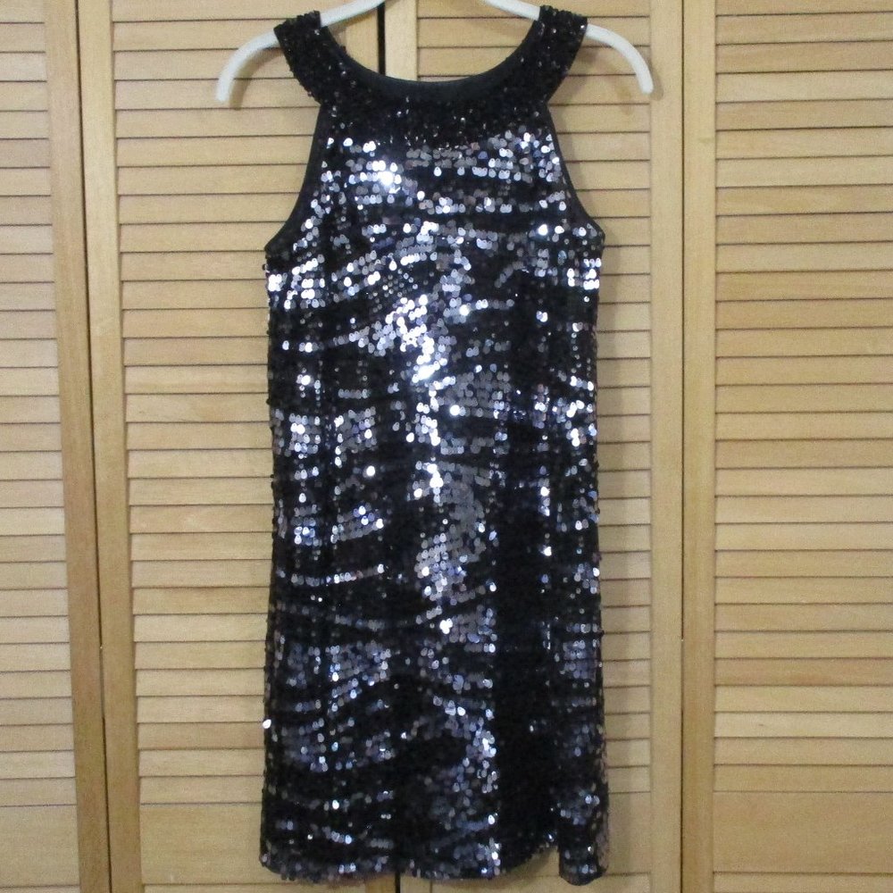 Rachel Zoe Irene Irena Black Sequined Shift Dress Size 0 - Picture 7 of 9